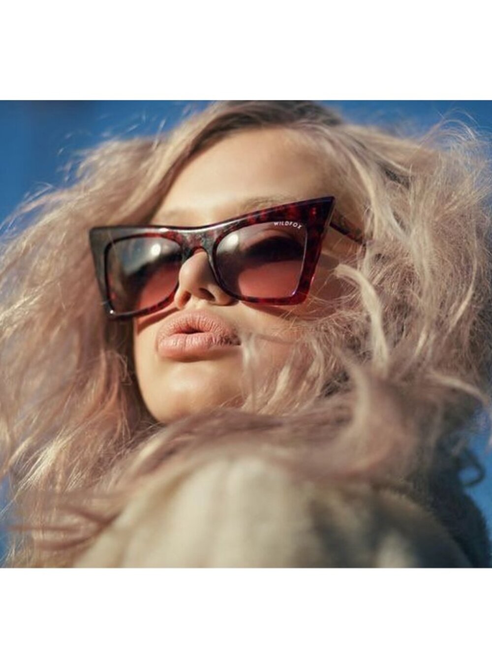 RARE Wildfox "Ivy" Thick Sharp Cat Eye Sunglasses, Pink Tortoise